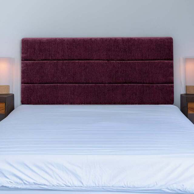 Bedmaster Milan Small Double Aubergine Chenille Lined Headboard - Purple - Wilko - image 1