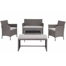 Home Detail Maya 4 Seater Grey Rattan Sofa Dining Set with Cover - Wilko - thumbnail 3