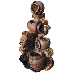 Tranquillity Compact Moroccan Pots LED Water Feature - Size: 63 x 34 x 33cm - Grey - Wilko - thumbnail 1