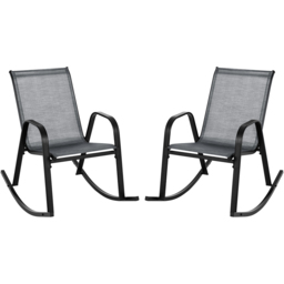 Costway Set of 2 Grey Garden Rocking Chair - Wilko - thumbnail 3
