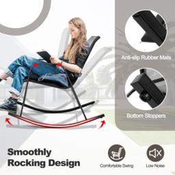 Costway Set of 2 Grey Garden Rocking Chair - Wilko - thumbnail 7