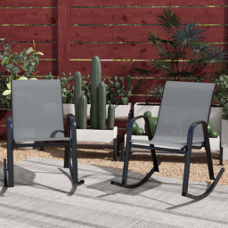 Costway Set of 2 Grey Garden Rocking Chair - Wilko - thumbnail 1