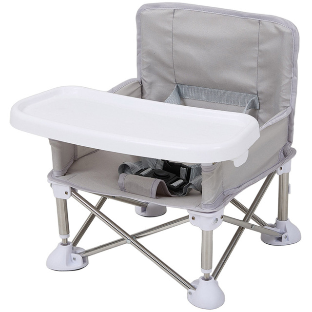 H&O Direct Grey Oxford Cloth Folding High Chair - Size: 40 x 38 x 32cm - Wilko