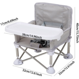 H&O Direct Grey Oxford Cloth Folding High Chair - Size: 40 x 38 x 32cm - Wilko - thumbnail 7