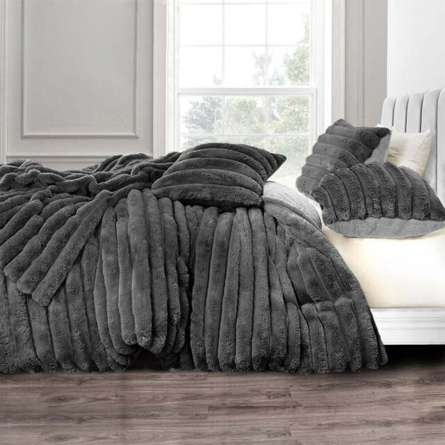 Velosso Single Charcoal Jumbo Cord Duvet Set - Wilko - image 1