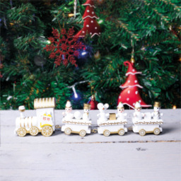 St Helens Wooden Christmas Train Set Display 20cm - Size: 55 x 28 x 200cm - White - Wilko - thumbnail 3