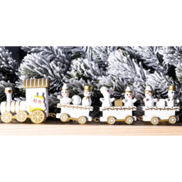 St Helens Wooden Christmas Train Set Display 20cm - Size: 55 x 28 x 200cm - White - Wilko - thumbnail 4