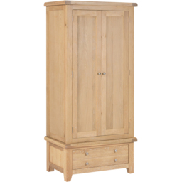Seconique Windsor 2 Door Single Drawer Natural Oak Wardrobe - Size: 2 Door, Single Drawer - Wilko - thumbnail 3