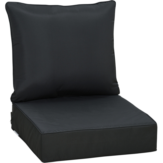 Outsunny Black Seat and Back Garden Chair Cushion Set - Size: 61 x 61cm - Wilko - image 1