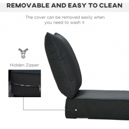 Outsunny Black Seat and Back Garden Chair Cushion Set - Size: 61 x 61cm - Wilko - thumbnail 7
