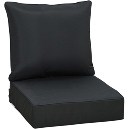 Outsunny Black Seat and Back Garden Chair Cushion Set - Size: 61 x 61cm - Wilko - thumbnail 1