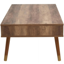 Premier Housewares 2 Drawer Frida Coffee Table - Size: 110 x 59 x 40cm - Brown - Interiors by Premier - Wilko - thumbnail 4