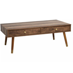 Premier Housewares 2 Drawer Frida Coffee Table - Size: 110 x 59 x 40cm - Brown - Interiors by Premier - Wilko - thumbnail 5