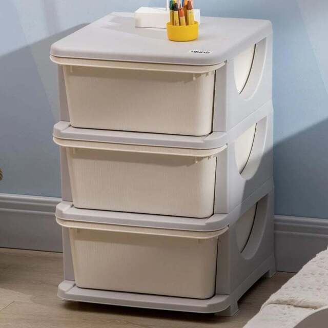 Portland Kids Cream Storage Boxes - Size: 37 x 37 x 56.5cm - Wilko - image 1