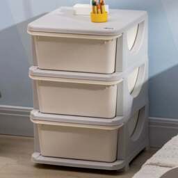 Portland Kids Cream Storage Boxes - Size: 37 x 37 x 56.5cm - Wilko