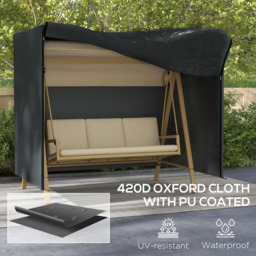 Outsunny 3 Seater Black 420D Oxford Swing Chair Cover 172 x 125 x 220cm - Size: 35 x 32 x 9cm - Wilko - thumbnail 6
