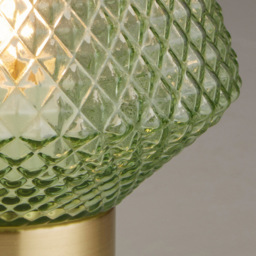 Lighting Collection Bach Green Table Lamp - Size: 19.5 x 17.5 x 17.5cm - Antique Brass and Green - Wilko - thumbnail 5
