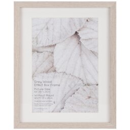 Grey Wood Effect Box Photo Frame A4 - The Port. Co Gallery - Wilko