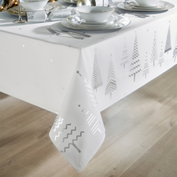 Christmas Story White and Silver Christmas Tree Tablecloth 177 x 132cm - Size: 178 x 132.1 x 1cm - Wilko - thumbnail 3