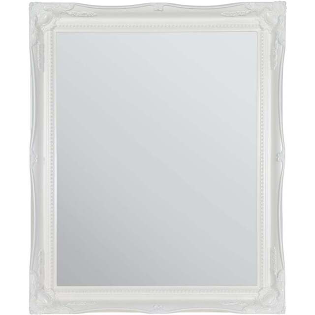 MirrorOutlet Fraser White Beaded Wall Mirror 61 x 51cm - Wilko - image 1