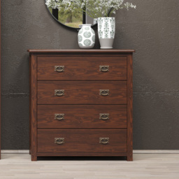 Boston 4 Drawer Dark Lacquer Chest of Drawers - Brown - Wilko - thumbnail 7
