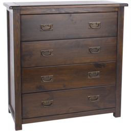 Boston 4 Drawer Dark Lacquer Chest of Drawers - Brown - Wilko - thumbnail 4