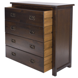 Boston 4 Drawer Dark Lacquer Chest of Drawers - Brown - Wilko - thumbnail 5