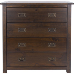 Boston 4 Drawer Dark Lacquer Chest of Drawers - Brown - Wilko - thumbnail 6