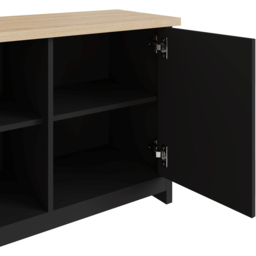 GFW Lancaster Black and Oak Shoe Storage - Size: 60 x 89 x 35cm - Wilko - thumbnail 7