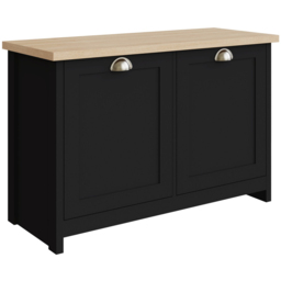 GFW Lancaster Black and Oak Shoe Storage - Size: 60 x 89 x 35cm - Wilko - thumbnail 3