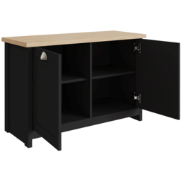 GFW Lancaster Black and Oak Shoe Storage - Size: 60 x 89 x 35cm - Wilko - thumbnail 5