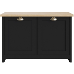 GFW Lancaster Black and Oak Shoe Storage - Size: 60 x 89 x 35cm - Wilko - thumbnail 4