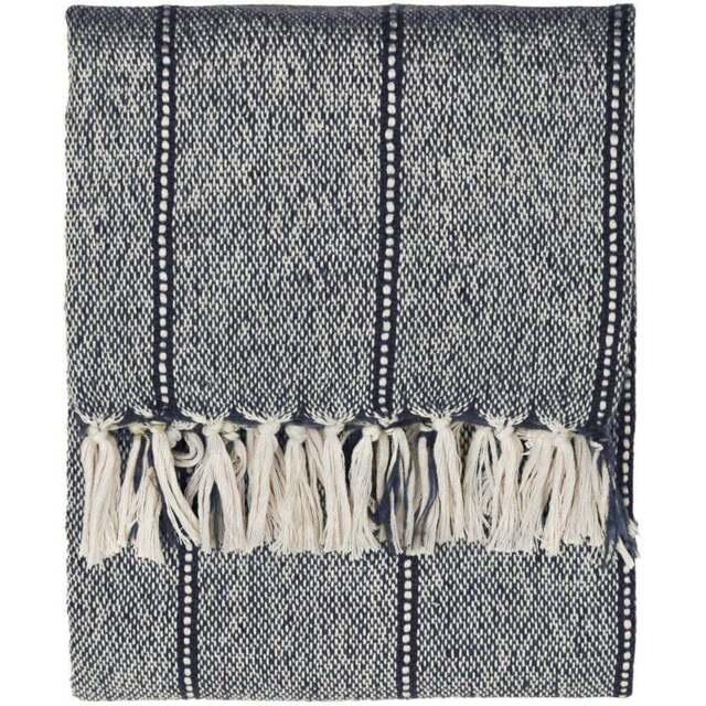 Yard Hedon Blue Linear Stripe Woven Throw 130 x 180cm - Wilko - image 1