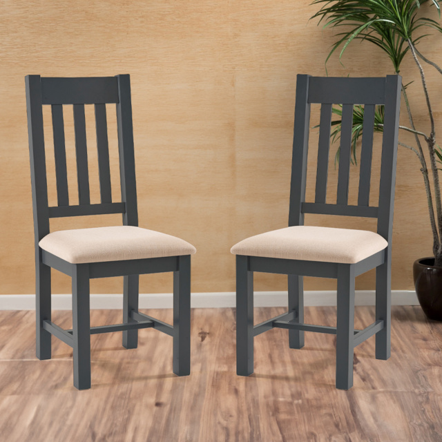 Julian Bowen Bordeaux Set of 2 Dark Grey Dining Chair - Wilko - image 1