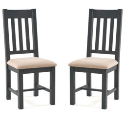 Julian Bowen Bordeaux Set of 2 Dark Grey Dining Chair - Wilko - thumbnail 3