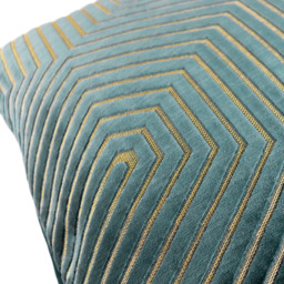 Paoletti Evoke Teal Cut Velvet Cushion - Size: 45 x 45 cm - Multi - Wilko - thumbnail 5