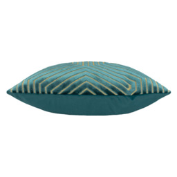Paoletti Evoke Teal Cut Velvet Cushion - Size: 45 x 45 cm - Multi - Wilko - thumbnail 4