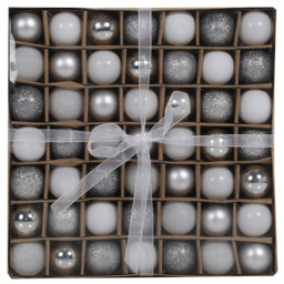 Frosted Fairytale Silver Baubles 49 Pack - Wilko - thumbnail 1