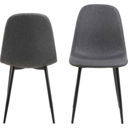 Florence Celia Set of 4 Light Grey Dining Chair - Size: 86 x 44 x 54cm - Multi - Furniture To Go - Wilko - thumbnail 3