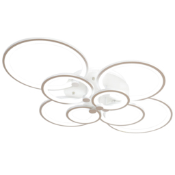 Living and Home White Circular LED Semi Flush Ceiling Light - Size: 10 x 95 x 68cm - Wilko