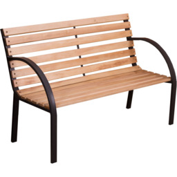 Garden Vida Slatted Garden Bench - Size: 2 Seater - Brown - Wilko - thumbnail 3