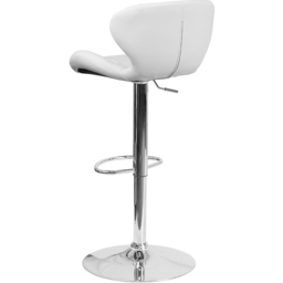 FWStyle White Faux Leather Curved Bar Stool Set of 2 - Wilko - thumbnail 4