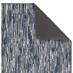 My Mat Navy Broken Stripe Stain Resistant Runner 67 x 200cm - Size: 67 x 200 x 2cm - Blue - Wilko - thumbnail 4