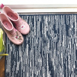 My Mat Navy Broken Stripe Stain Resistant Runner 67 x 200cm - Size: 67 x 200 x 2cm - Blue - Wilko - thumbnail 7