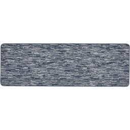 My Mat Navy Broken Stripe Stain Resistant Runner 67 x 200cm - Size: 67 x 200 x 2cm - Blue - Wilko - thumbnail 1
