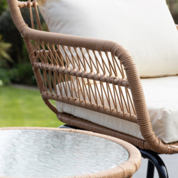 Artemis Carbini 2 Seater Rattan Bistro Set - Cream - Wilko - thumbnail 4