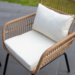 Artemis Carbini 2 Seater Rattan Bistro Set - Cream - Wilko - thumbnail 7