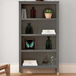 Palazzi 4 Shelves Grey Bookcase - Size: 4 Shelf - Wilko