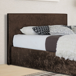 Brooklyn Double Brown Crushed Velvet Ottoman Bed - Wilko - thumbnail 3