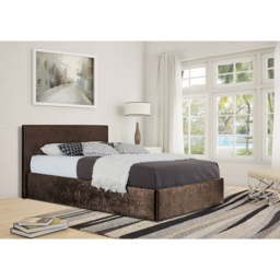 Brooklyn Double Brown Crushed Velvet Ottoman Bed - Wilko - thumbnail 4